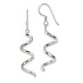 Sterling Silver Polished Fancy Twisted Spiral Dangle Earrings, 45 x 8 mm