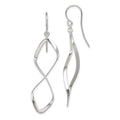 Sterling Silver Rhodium-plated Polished Twisted Dangle Earrings, 50 x 14 mm
