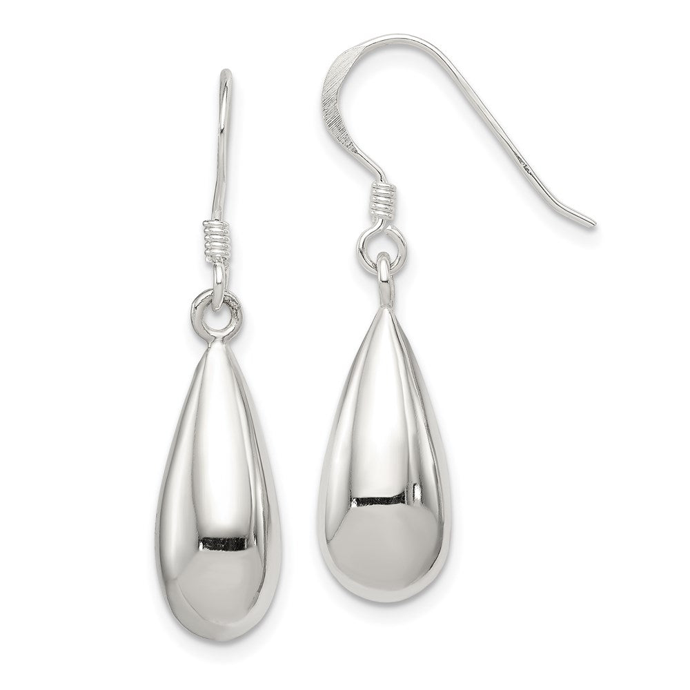 Sterling Silver Fancy Teardrop Earrings, 34 x 8 mm