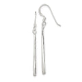 Sterling Silver Polished Teardrop Bar Dangle Earrings, 45 x 4 mm