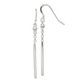Sterling Silver Polished Fancy Bar Dangle Earrings, 63 x 3 mm