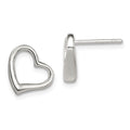 Sterling Silver Heart Earrings, 10 x 10 mm