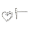 Sterling Silver CZ Journey Earrings, 12 x 13 mm
