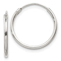 Sterling Silver 1.3mm Hoop Earrings, 16 x 1.3 mm