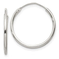 Sterling Silver 1.3mm Hoop Earrings, 19 x 1.3 mm