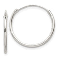 Sterling Silver 1.3mm Hoop Earrings, 20 x 1.3 mm