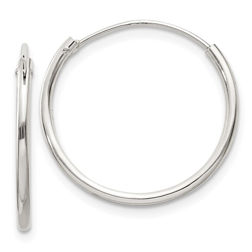 Sterling Silver 1.3mm Hoop Earrings, 20 x 1.3 mm