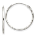 Sterling Silver 1.3mm Hoop Earrings, 21 x 1.3 mm