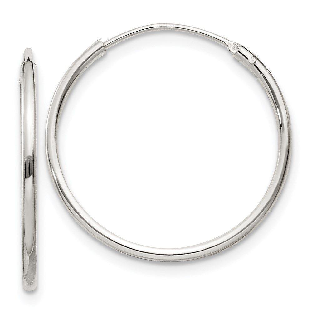 Sterling Silver 1.3mm Hoop Earrings, 21 x 1.3 mm