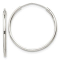 Sterling Silver 1.3mm Hoop Earrings, 22 x 1.3 mm