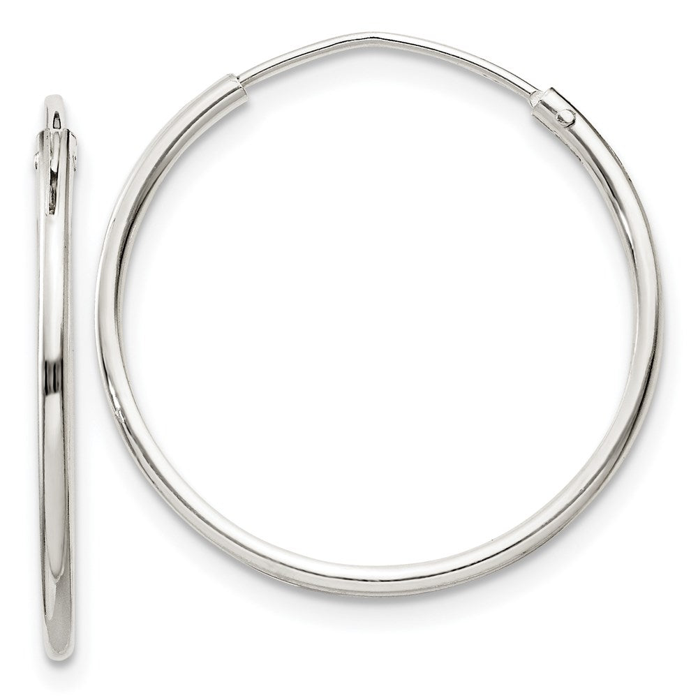 Sterling Silver 1.3mm Hoop Earrings, 22 x 1.3 mm
