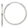 Sterling Silver 1.3mm Hoop Earrings, 25 x 1.3 mm