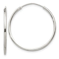 Sterling Silver 1.3mm Hoop Earrings, 26 x 1.3 mm