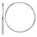 Sterling Silver 1.3mm Hoop Earrings, 30 x 1.3 mm
