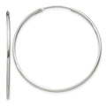 Sterling Silver 1.3mm Hoop Earrings, 35 x 1.3 mm