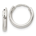 Sterling Silver 2mm Hoop Earrings, 12 x 2 mm