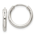 Sterling Silver 2mm Hoop Earrings, 14 x 2 mm