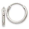 Sterling Silver 2mm Hoop Earrings, 15 x 2 mm