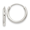 Sterling Silver 2mm Hoop Earrings, 16 x 2 mm