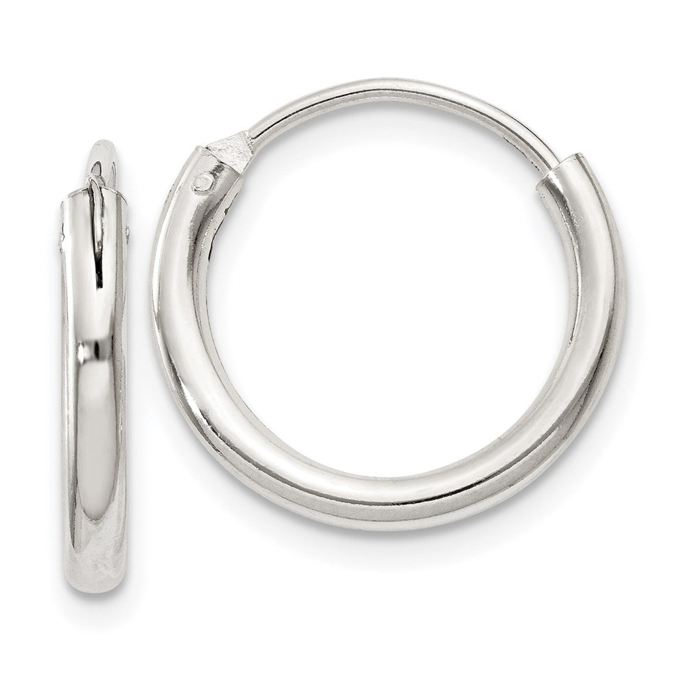 Sterling Silver 2mm Hoop Earrings, 16 x 2 mm