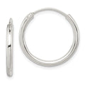 Sterling Silver 2mm Hoop Earrings, 19 x 2 mm