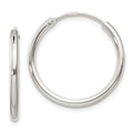 Sterling Silver 2mm Hoop Earrings, 22 x 2 mm