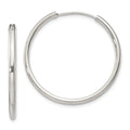 Sterling Silver 2mm Hoop Earrings, 28 x 2 mm