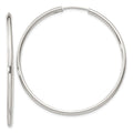 Sterling Silver 2mm Hoop Earrings, 45 x 2 mm