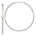 Sterling Silver 2mm Hoop Earrings, 50 x 2 mm