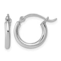 Sterling Silver Rhodium-plated 2mm Round Hoop Earrings, 14 x 2 mm