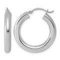 Sterling Silver Rhodium-plated 4mm Round Hoop Earrings, 27 x 4 mm