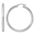 Sterling Silver Rhodium-plated 4mm Round Hoop Earrings, 52 x 4 mm