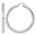 Sterling Silver Rhodium-plated 5mm Round Hoop Earrings, 62 x 5 mm