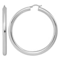 Sterling Silver Rhodium-plated 5mm Round Hoop Earrings, 67 x 5 mm