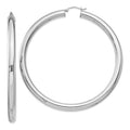 Sterling Silver Rhodium-plated 5mm Round Hoop Earrings, 72 x 5 mm