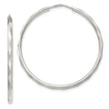 Sterling Silver D/C 2.5x35mm Endless Hoop Earrings, 36 x 35 mm