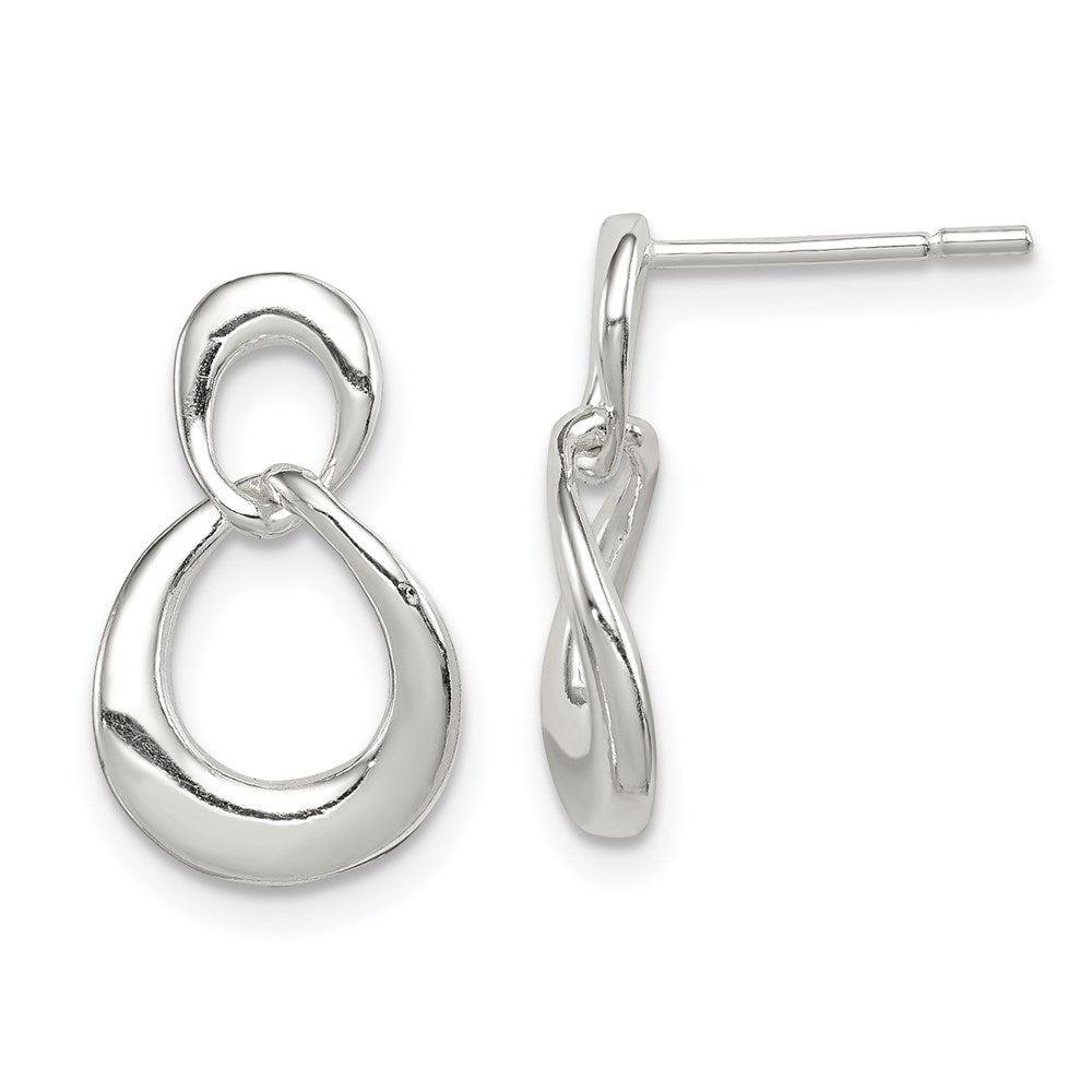Sterling Silver Fancy Dangle Earrings, 18 x 10 mm