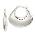 Sterling Silver Polished Puffed Hoop Earrings, 30 x 32 mm