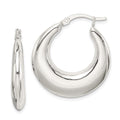 Sterling Silver Polished & Tapered Round Hoop Earrings, 27 x 26 mm