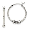Sterling Silver Antiqued Hoop Earrings, 22 x 21 mm