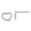 Sterling Silver Heart Earrings, 8 x 9 mm