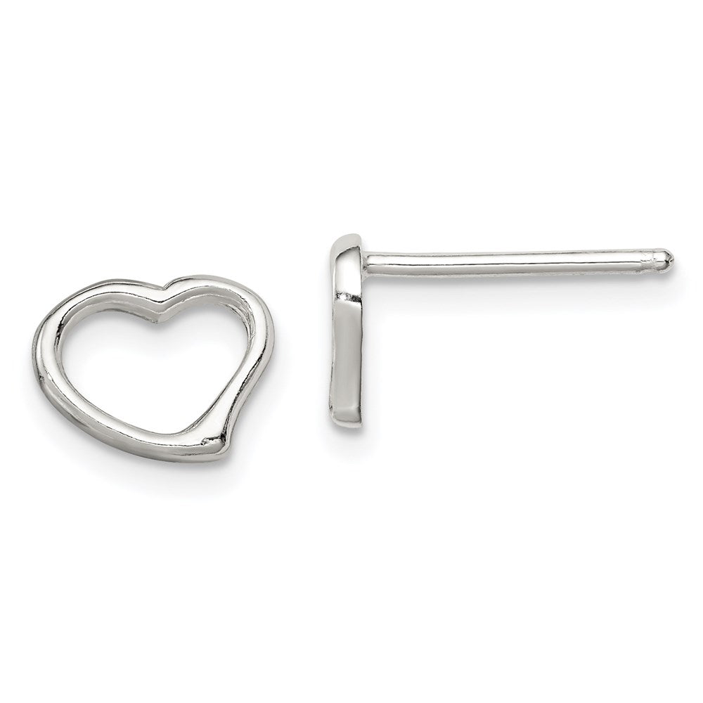 Sterling Silver Heart Earrings, 8 x 9 mm