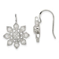 Sterling Silver Rhodium-plated CZ Snowflake Earrings, 33 x 17 mm