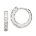 Sterling Silver Rhodium-plated CZ Hinged Hoop Earrings, 18 x 18 mm