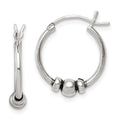 Sterling Silver Antiqued Hoop Earrings, 18 x 16 mm