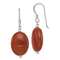 Sterling Silver Carnelian Earrings, 36 x 15 mm