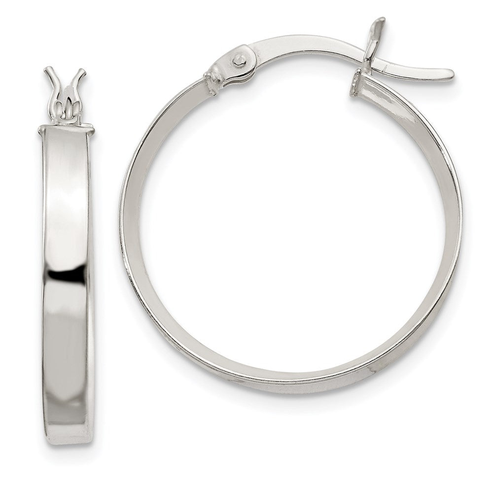 Sterling Silver 2.75x20mm Hoop Earrings, 20 x 2.75 mm