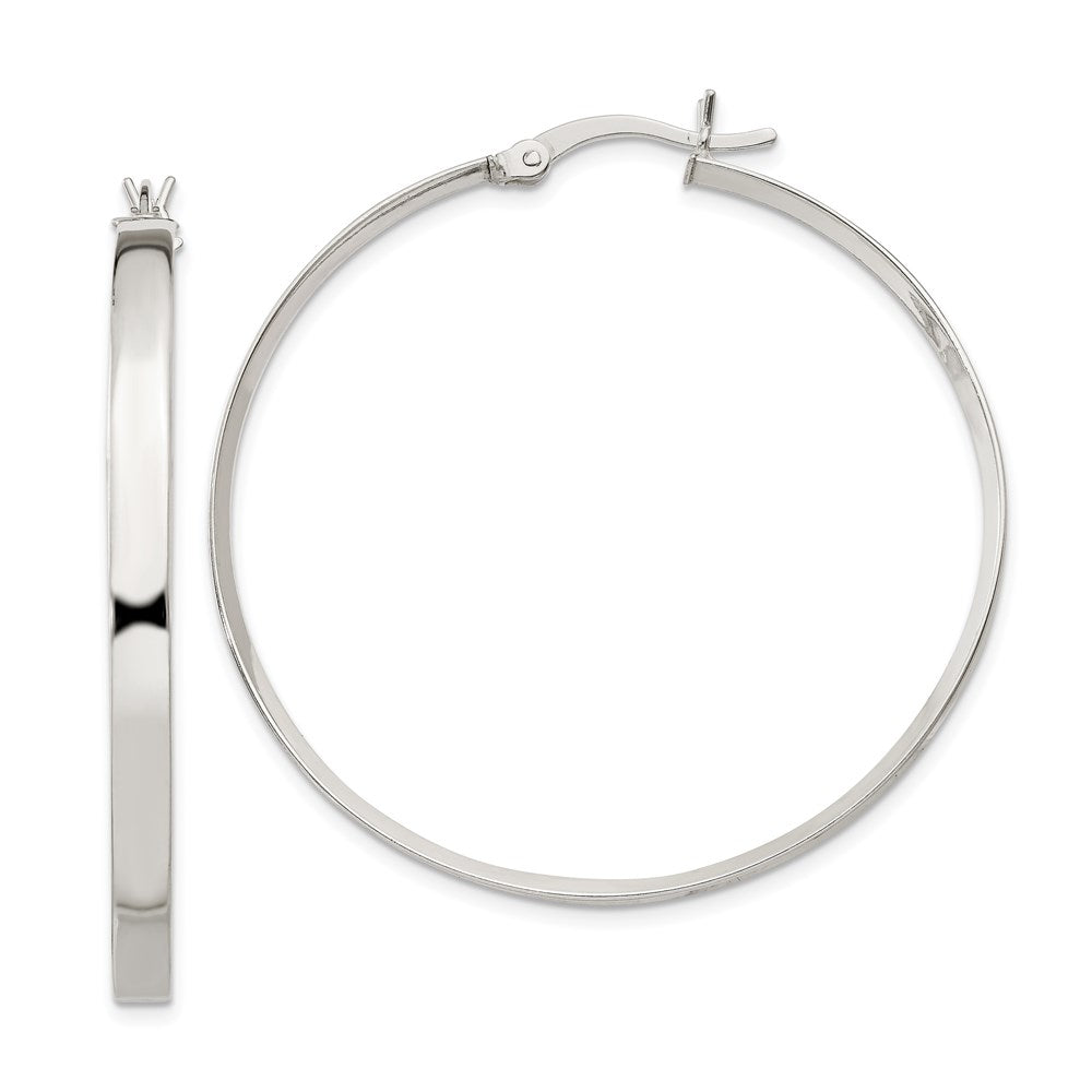Sterling Silver 2.75x40mm Hoop Earrings, 40 x 2.75 mm