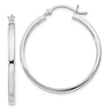 Sterling Silver 2.5x30mm Polished Hoop Earrings, 30 x 2.5 mm