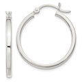 Sterling Silver 2.5x25mm Polished Hoop Earrings, 25 x 2.5 mm